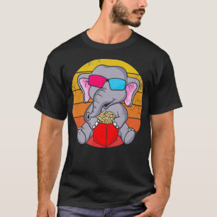 Retro Elephant 3D Movie Glasses Cute T-Shirt