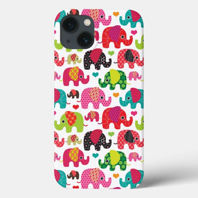 retro elephant kids pattern wallpaper Case-Mate iPhone case (Back)