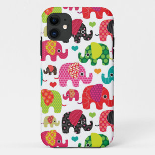 retro elephant kids pattern wallpaper Case-Mate iPhone case