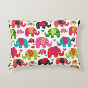 retro elephant kids pattern wallpaper decorative cushion