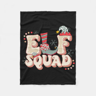 Retro Elf Squad Christmas Matching Family Fun Chri Fleece Blanket