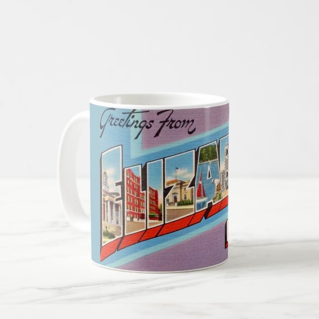  Retro Elizabeth NJ Postcard Coffee Mug (Front Left)