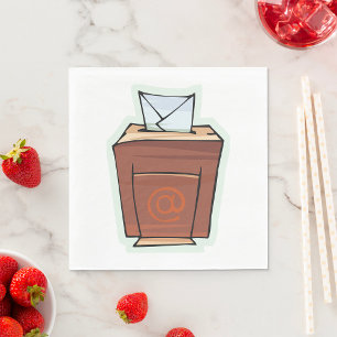 Retro Email Inbox Icon Cartoon Style  Napkin