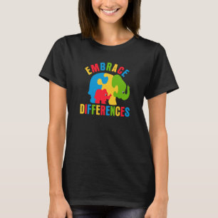 Retro Embrace Differences Men Women Elephant Anima T-Shirt