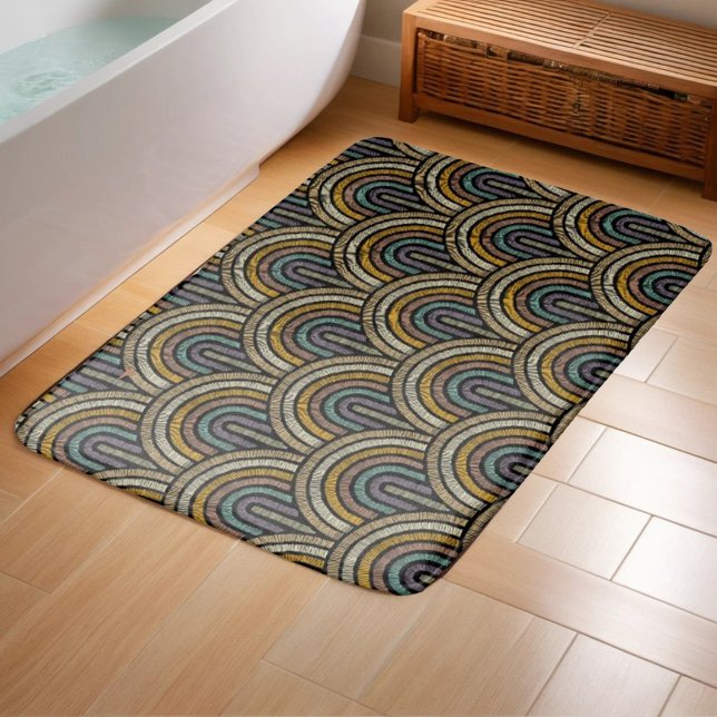 Retro Embroidery Arc Pattern Bath Mat (Creator Uploaded)