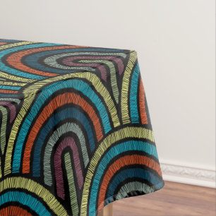 Retro Embroidery Arc Pattern Tablecloth