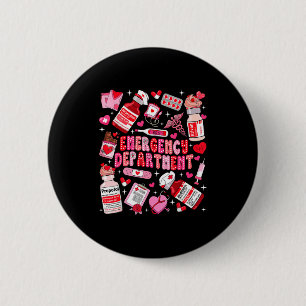 Retro Emergency Department Ed Er Nurse Valentines  6 Cm Round Badge