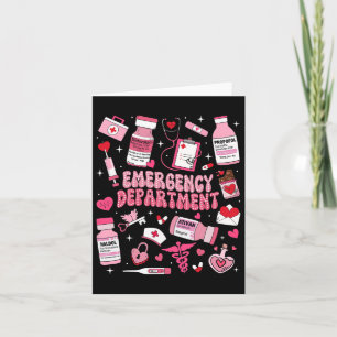 Retro Emergency Department Ed Er Nurse Valentines Card