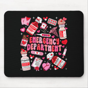 Retro Emergency Department Ed Er Nurse Valentines Mouse Pad