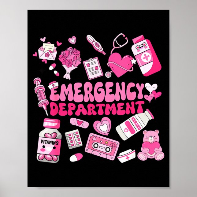 Retro Emergency Department Nk Valentine Er Nurse W Poster (Front)