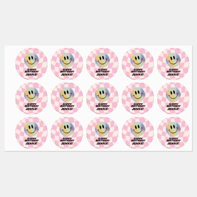 Retro Emoji Smile Birthday For Girls (Sheet)