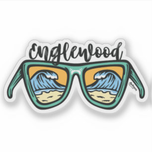 Retro Englewood Beach artwork in both sides