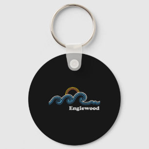 Retro Englewood Florida Fl Vintage Beach Surf Key Ring