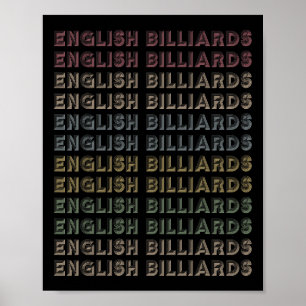 Retro English Billiards Repetitive  Poster