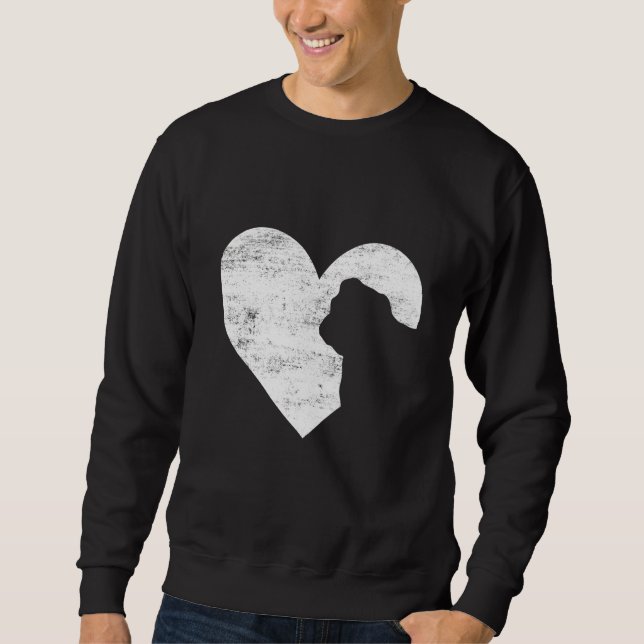 Retro English Bulldog Dog Heart Valentine's Day Do Sweatshirt (Front)