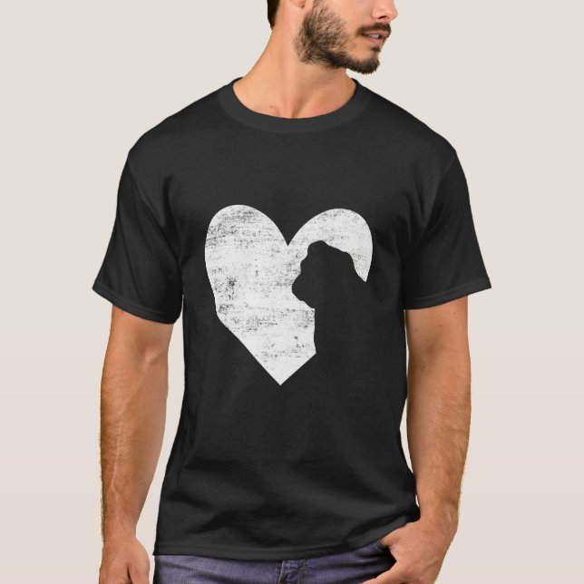 Retro English Bulldog Dog Heart Valentine's Day Do T-Shirt (Front)