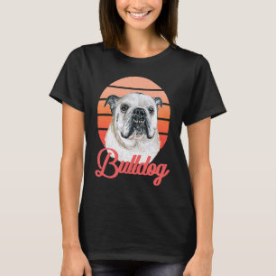 Retro English Bulldog Dog Vintage Man Women T-Shirt