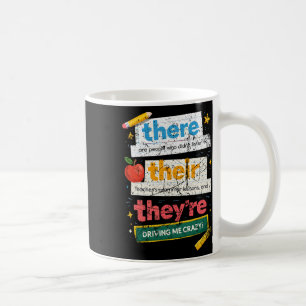 Retro English Teacher Grammar Humour There Their T Coffee Mug