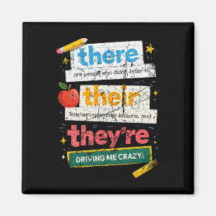Retro English Teacher Grammar Humour There Their T Magnet