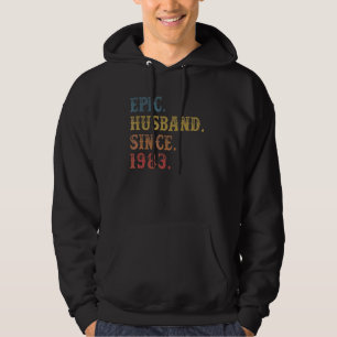 Retro Epic Husband Since 1983 39th Wedding Aniver Hoodie