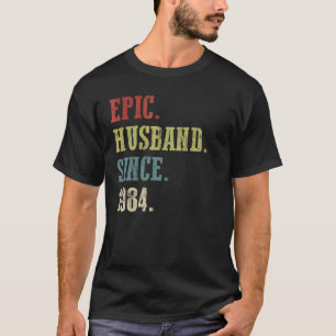 Retro Epic Husband Since 1984  38th Wedding Aniver T-Shirt