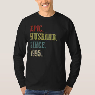 Retro Epic Husband Since 1995 27th Wedding Aniver T-Shirt