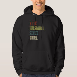 Retro Epic Husband Since 2009  13th Wedding Aniver Hoodie