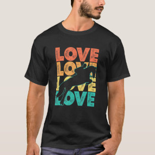 Retro Equestrian Love Word Theme Graphic  Horse Ri T-Shirt