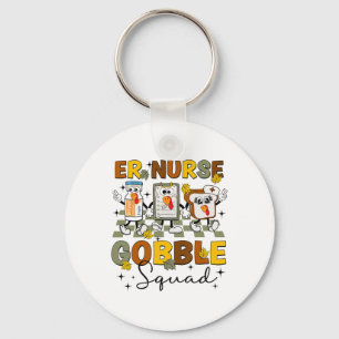 Retro Er Nurse Gobble Squad Thanksgiving Turkey Ed Key Ring