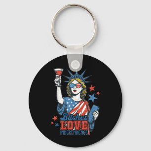 Retro Es Love Independence Funny 4th Of July Key Ring