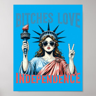 Retro Es Love Independence Funny 4th Of July Poster