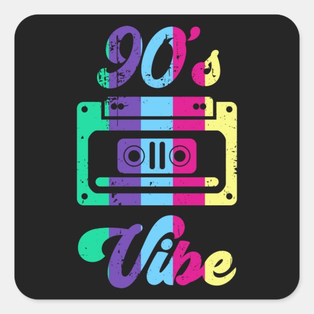 Retro Esthetic Costume Party 90s Vibe Outfit Square Sticker (Front)