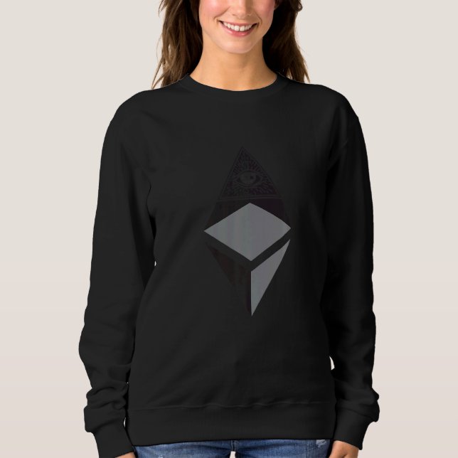 Retro Ethereum Blockchain Crypto Eth Trader White Sweatshirt (Front)