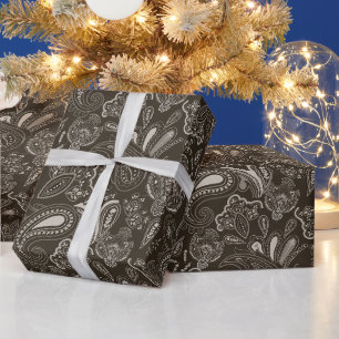 Retro ethnic vintage paisley floral pattern wrapping paper