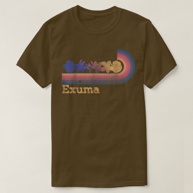 Retro Euma Tropical Flowers 80s Style Surfing  T-Shirt (Design Front)