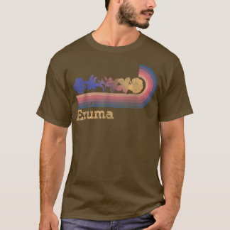 Retro Euma Tropical Flowers 80s Style Surfing T-Shirt
