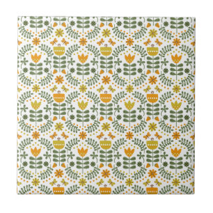 Retro European Flowers Tile