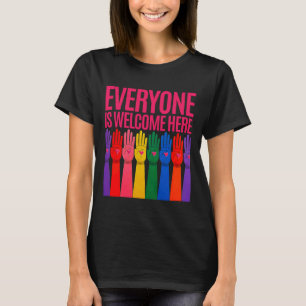 Retro Everyone Is Welcome Here Anti Racism Pro Imm T-Shirt