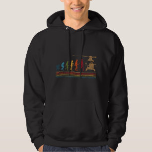 Retro Evolution Helicopter Pilot Vintage Aviation Hoodie