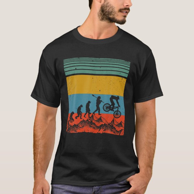 Retro Evolution Mountain Bike - Funny MTB T-Shirt (Front)