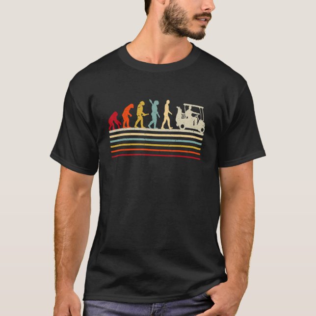Retro Evolution Of Man Golf Player Golfer  2 T-Shirt (Front)