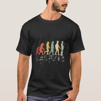 Retro Evolution Of Sax Player Funny Saxophone Jazz T-Shirt