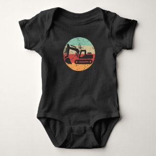 Retro Excavator Vintage Style Heavy Machinery Cons Baby Bodysuit