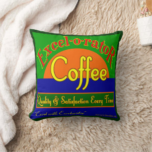 Retro Excelorator Funny Coffee Art Pillow