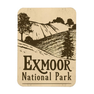 Retro Exmoor National Park Poster Magnet