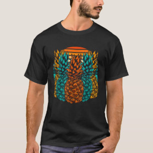Retro Exotic Summer Fruit Lover Tropical Pineapple T-Shirt