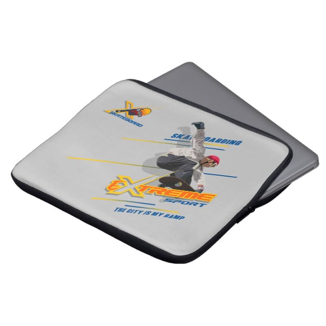 Retro Extreme Sport Skateboard | 13" Laptop Sleeve (Front Top)