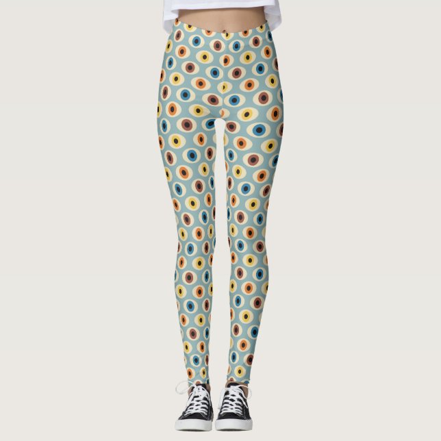 Retro Eye Pattern Leggings (Front)