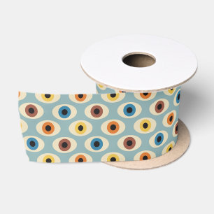 Retro Eye Pattern Satin Ribbon