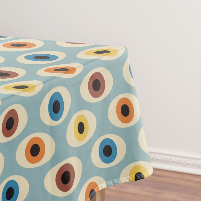 Retro Eye Pattern Tablecloth (In Situ)